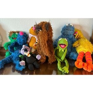9 Sesame Street Plush Big Bird Elmo Kermi Snuffy Oscar Hasbro Gund Knickerbocker